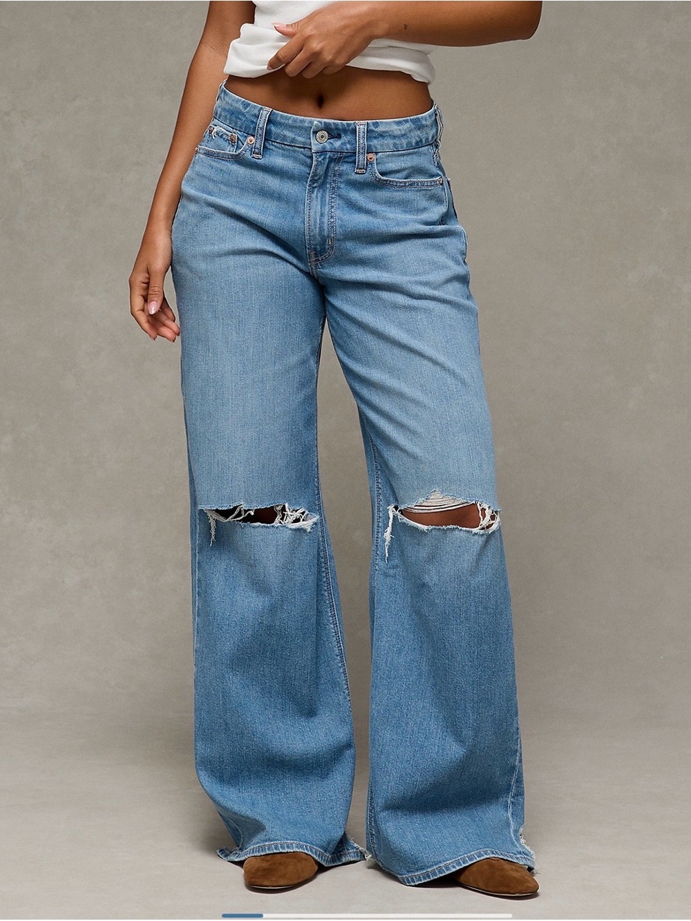 American Eagle Curvy Super High Rise Baggy Wide Leg Jeans